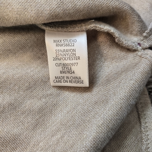 Max Studio Light Tan Knee Length Casual Dress With Pockets And Tie Sleeves XL - Picture 3 of 6